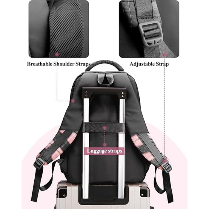 Чорний шкільний рюкзак Aryan для підлітків, дівчат та жінок. Легкий рюкзак на 17 дюймів з відділенням для ноутбука, стильний та підходить для подорожей, навчання та роботи.