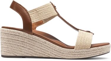 Босоніжки жіночі DREAM PAIRS на танкетці Espadrille, коричневі, 38.5 EU - зручні сандалі для відпочинку та пляжу з підтримкою склепіння стопи