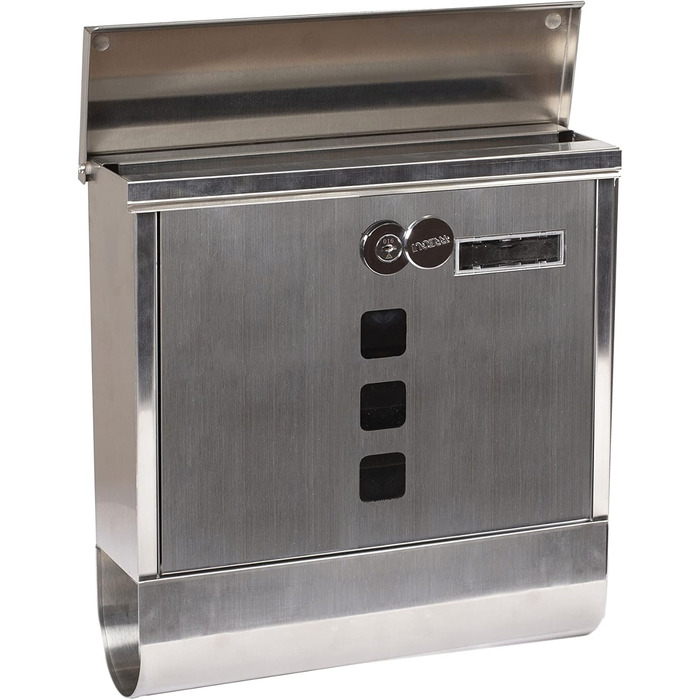 Поштовий ящик ARREGUI Chance E7005 сталевий антрацит з газетницею, розмір M (DIN A4), настінний, з вікном та табличкою для імені