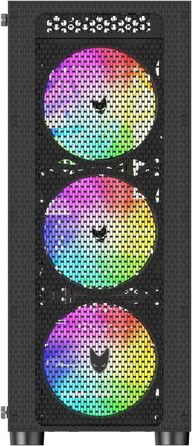 Корпус для ПК Oversteel AZURITE, сумісний з ATX/Micro ATX/ITX, 120мм RGB вентилятор, Mesh-фасад, фільтри пилу, загартоване скло, USB 3.0, білий/чорний