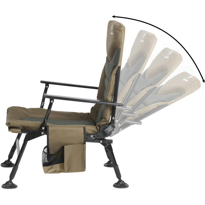 Крісло розкладне CampFeuer Angelstuhl для кемпінгу, риболовлі та відпочинку на природі (оливково-зелений)