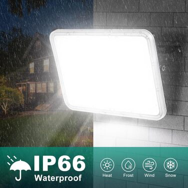 Viugreum 2 Pack 150W LED Flood Lights Outdoor 15000LM Floodlight IP66 Waterproof Outdoor Spotlight 6500K Floodlight Outdoor Cold White Spotlight Floodlight with 80cm Cable AC 220-240V for Garage
