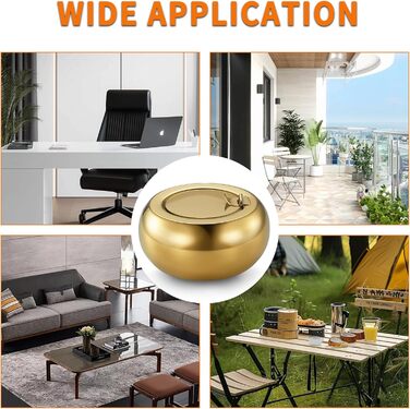 Попільничка з кришкою з нержавіючої сталі Golden S-Gold (S-Gold)