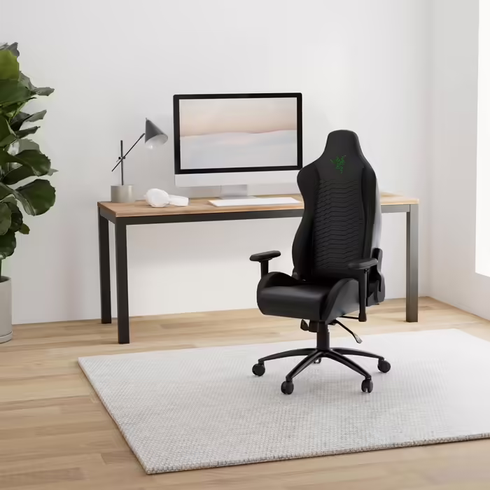 Razer Iskur X - Ergonomic Gaming Chair (Desk Chair / Office Chair, Ergonomic Design, Multi-Layered Faux Leather, High-Density Foam Padding) Black/Green | Standard Green Iskur X