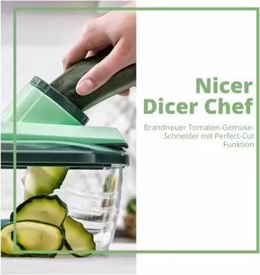 Овочерізка Genius Nicer Dicer Chef Deluxe XXL 37 предметів із набором скляних мисок, томатниця, овочерізка, 3-в-1 друшляк, шинкувальник, зелений