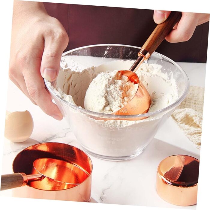 1 Backing Tools, Wiggle Spoon, Measuring Spoon, Mini Salt, Kitchen Accessories, Fruit Measuring Cup, Stainless Steel, Milk Powder Spoon, Graduated Cups, Stainless Steel, Metal, Walnut