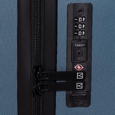 Чемодан ручної об'єм NUMADA PackPro T20 (56x37x22 см) з TSA-замком та 4 колесами. Жорсткий кейс з внутрішніми відділеннями, світлом, стійкий (Блакитний)