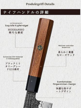 Професійний японський кухонний ніж Шеф (Gyuto) HOSHANHO, 20 см, сталь високої якості