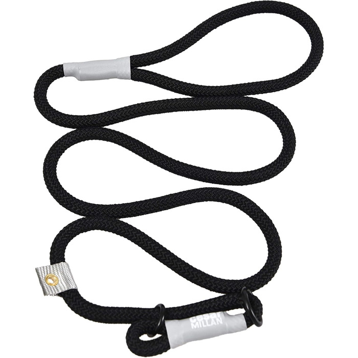 Leine - Training lead for dogs - 2in1 dog collar and lead - Slip lead - Retriever lead with integrated collar (Small/Medium - Color: ) - Length 120 cm, Diameter 1 cm (S/M, Black)