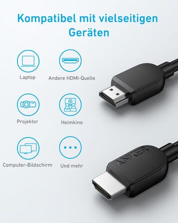 HDMI кабель Anker 8K 60Hz, 48Gbps, Ultra HD, 0.9м, eARC, Dolby Atmos, Xbox Series X, TV