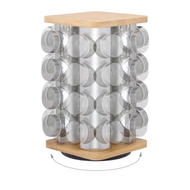 Relaxdays Rotating Spice Carousel with 16 Jars