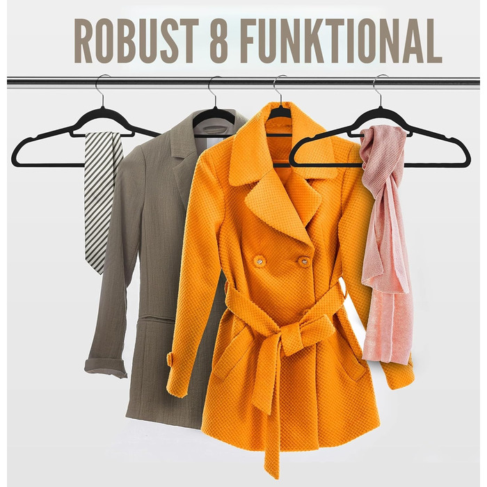 Плечики для одягу Utopia Home з оксамиту - антиковзаючі, міцні, з кріпленням для краваток (50 шт., чорний)