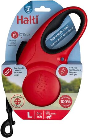 Шлейка для собак HATI Roeine з світловідбиваючим матеріалом, ергономічним дизайном та запатентованою одноступеневою застібкою. Підходить для великих собак (червона, L)