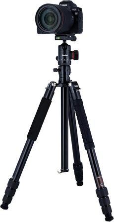 Алюмінієвий штатив-трипод Rollei C5I MAKRO PRO з 3D-кульковим головним, моноподом, тримачем для смартфона та поворотною центральною колоною 90°, чорний