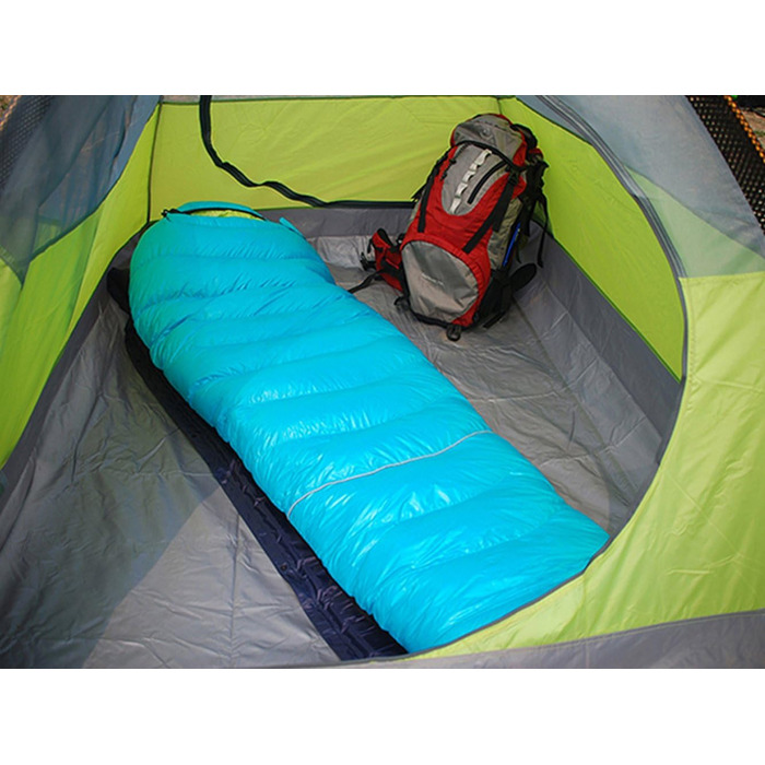 Сплячий мішок LMR Outdoor ultraleichter Mumien для кемпінгу, блакитний, з компресійним мішком