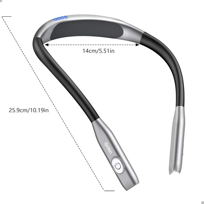 Настільна лампа Gritin для читання з регулюванням яскравості, 3 колірні температури, акумулятор 80 годин, ергономічна шийна лампа для читання в ліжку, рукоділля, ремонт