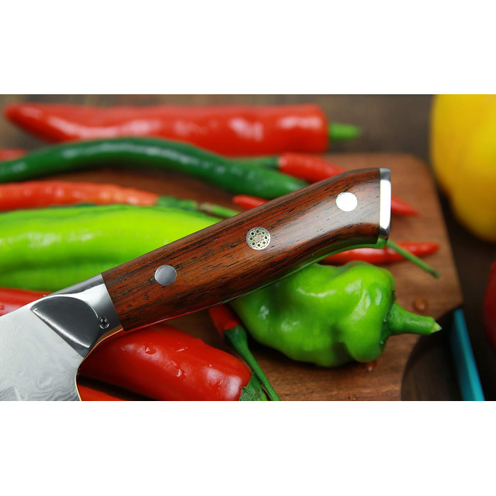 Кухонний ніж Santoku з дамаської сталі 17,6 см, 67 шарів, надгострий, нержавіючий Damaszener DI-серія