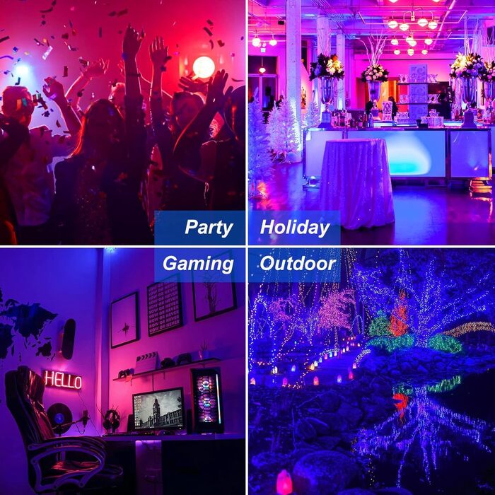 LED Floodlights Outdoor, 100W Smart RGB Floodlights with Remote Control and Bluetooth App, LED Floodlight Spotlights Color Changing Projector, IP66 Waterproof Floodlight for Gardens, Courtyards (2 Pack) (100w-rgb-app-4p)