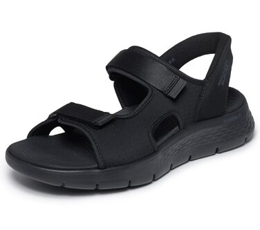 Сандалі Skechers Go Walk Flex чоловічі, 47 EU, чорно-лаймові, текстиль