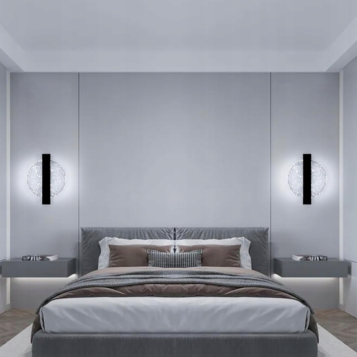 Стіна LED-бра AjieQaQ чорне, сучасне, внутрішнє, 12Вт, 1500Лм