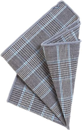 Метелик чоловічий DonDon Tweed 12x6 см з хустинкою 23x23 см, бавовна, сіро-блакитна клітинка