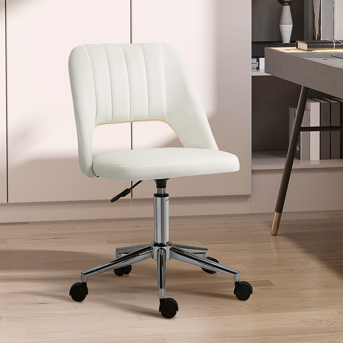 Крісло Vinsetto Beige, регульоване по висоті офісне крісло для вітальні та робочого столу, компактне, ергономічне та сучасне