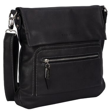 Жіноча сумка-шопер через плече зі штучної шкіри, чорна - багато відділень