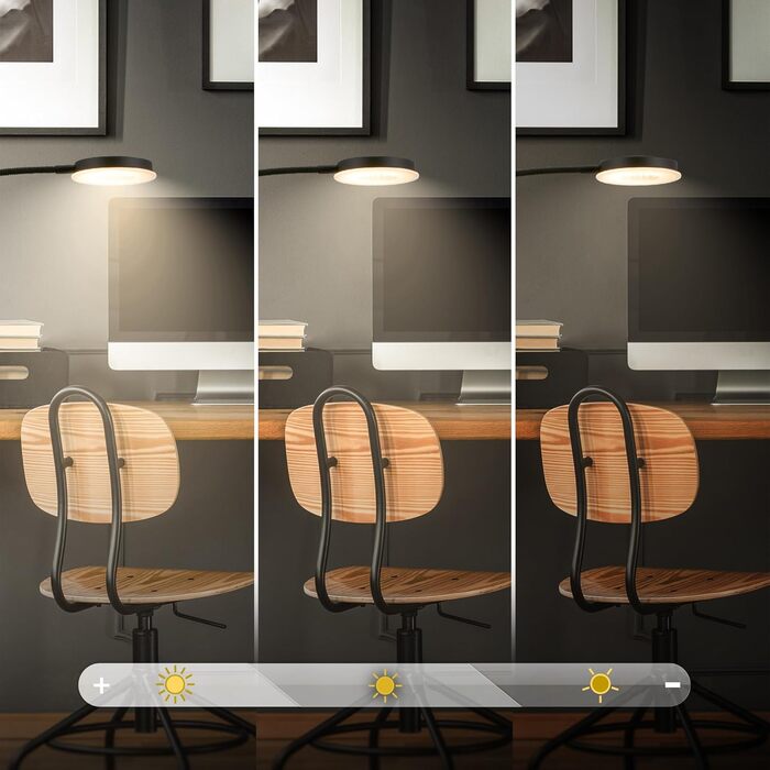 LED лампа BRILONER з торшетом, регульована яскравість, поворотна, настільна лампа для дому, офісу, читання, 32,5x13x40 см, чорна