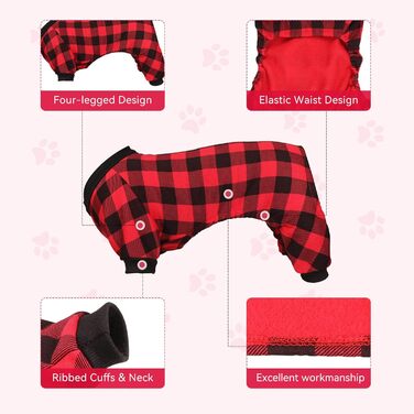 Dog Fleece Sweater, Buffalo Plaid, Dog Clothes, Dog Outfit, Soft, Thickening, Warm Pet Clothing, Dog Sweater, for Girls and Boys (M)
