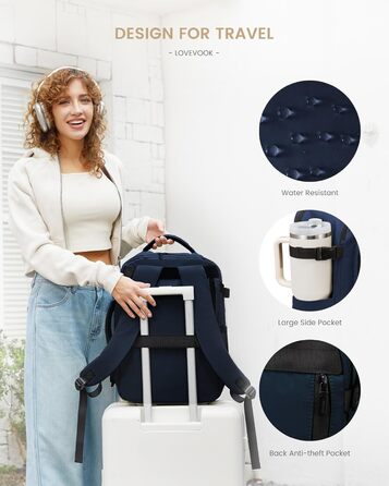 LOVEVOOK Рюкзак для ручної поклажі, 30L, чоловічий, для ноутбука 15.6