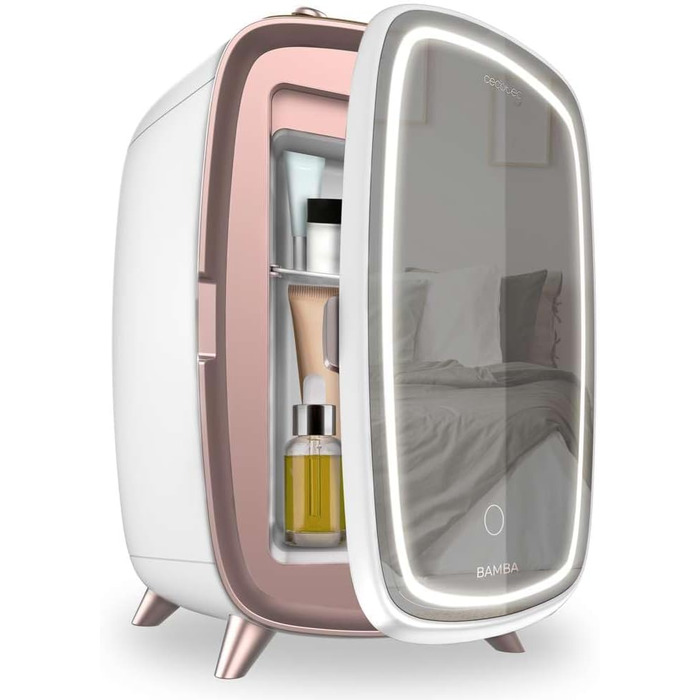 Міні-холодильник для косметики Cecotec Bamba CoolingBeauty 6000 з дзеркалом, 6л, білий