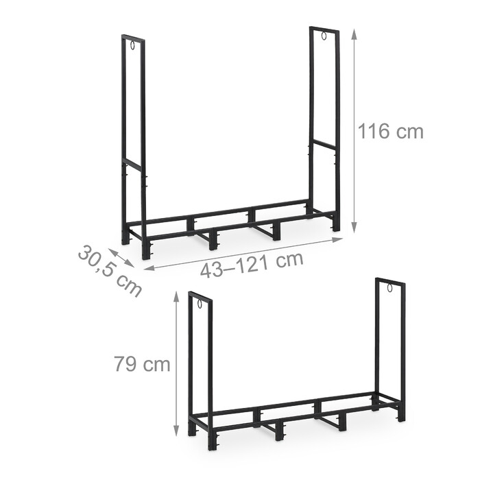 Relaxdays XL Firewood Rack, Indoor & Outdoor