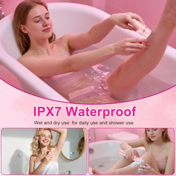 Електричний жіночий стайлер 2-в-1: для обличчя, тіла та бікіні. Вологозахисний, акумуляторний.