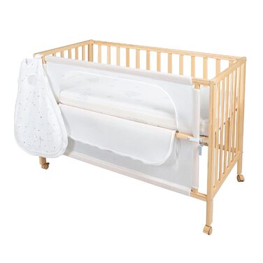 Дитяче ліжечко-приставка roba Safe Asleep Sternenzauber 60x120 см, натуральне дерево