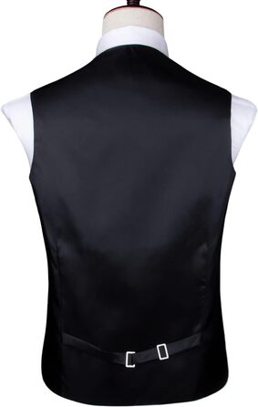 Костюмний жилет DiBanGu 5 шт. (жилет, краватка, нагрудна хустинка, запонки, кільце для краватки) XL, зелений/чорний