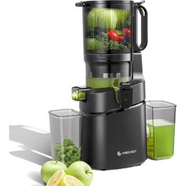 AMZCHEF 250W Автоматичний універсальний соковичавник 250W, 145 мм, 1,8 л, для овочів та фруктів, Slow Juicer з потрійним фільтром - Чорний