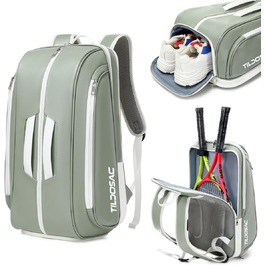 TILDOSAC Tennis Racket Bag - Large Sports Bag for Tennis, Padel, Pickleball - with Shoe Compartment, Laptop Sleeve, and Ball Sleeve