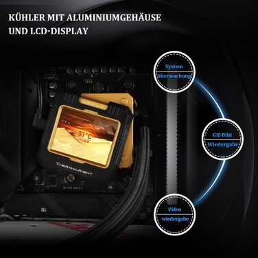 Thermalright Frozen Warframe 240 Білий ARGB: Рідинна система водяного охолодження CPU з LCD-дисплеєм для AMD/Intel LGA1700/AM4/AM5