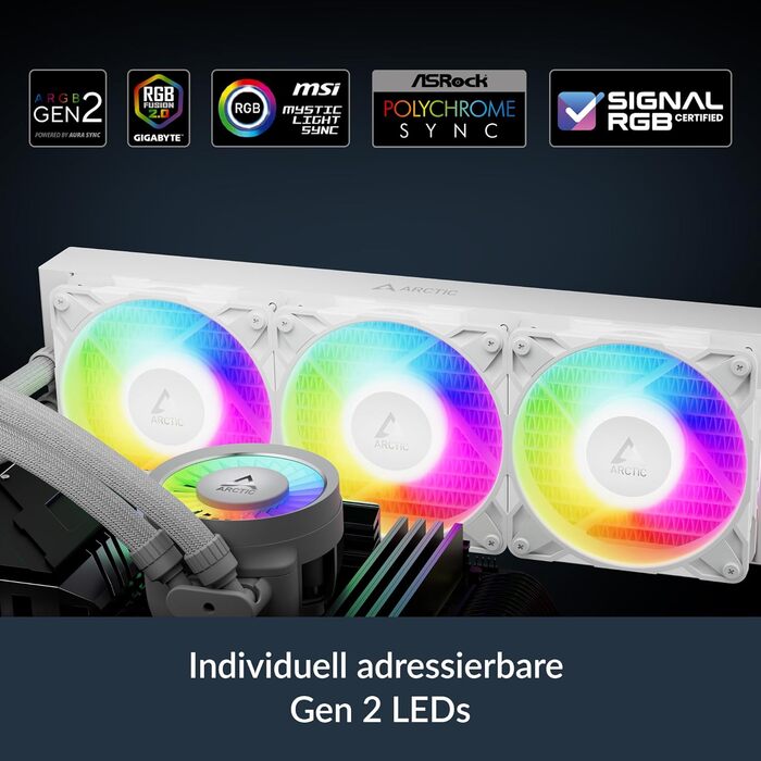 Система водяного охолодження ARCTIC Liquid Freezer III Pro 420 A-RGB для ПК: 3x140 мм вентилятори, радіатор 38 мм, PWM-насос, підтримка AMD AM5/AM4, Intel LGA1851/1700