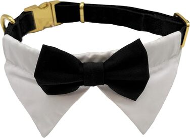 Ошатний нашийник Croci Ceremony для собак з бантиком, для весілля, атлас, срібні деталі, для середніх та великих собак, розмір 41–66 см (Чорний, L)