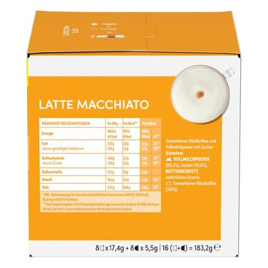Кавові капсули Nescafé Dolce Gusto Latte Macchiato, середній обсмал, набір 3х15 порцій (45 капсул), 550 г