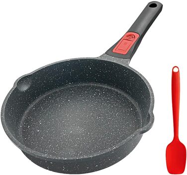 Сковорода 24 см з кришкою, антипригарна, з знімним ручками, підходить для всіх типів плит