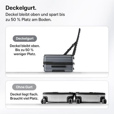 Розкладний валіза-тролей з жорсткою обшивкою та верхньою відкривальною панеллю, компресійним ременем та додатковим місцем для зберігання | Міцний, розтяжний, стійкий до подряпин, легкий (Бізнес-сірий, L-65см) L-65см Бізнес-сірий