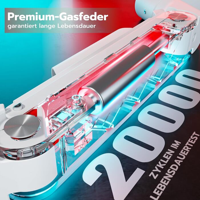 Кронштейн для монітора ARES WING з газліфтом для екранів 17-49 дюймів, білий, навантаження до 20 кг, VESA 75/100
