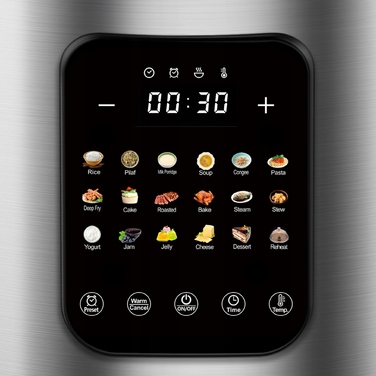 Мультиварка TurboTronic 860 Вт, 5 л, 18 програм, срібляста