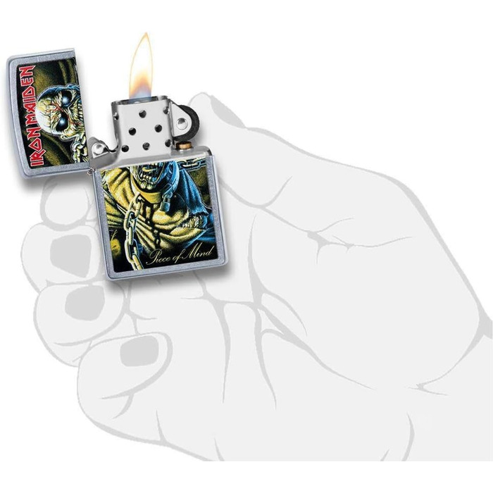 Запальничка Zippo Iron Maiden унісекс, хромована, штормова