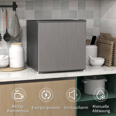HOMCOM Mini Freezer 35 L Electric Freestanding Freezer Box 161 W Mini Freezer Chest Freezer Mini Refrigerator -14 to -24℃ 5-Stage Temperature Control 47 x 44.2 x 48.8 cm Grey | Aosom