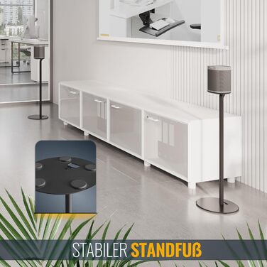 Підставка для колонок RICOO LH054-F (1 шт.) з кабельною організацією для Sonos One, One SL, Play:1. Стабільна підставка, бокс-фут, для колонок Sonos