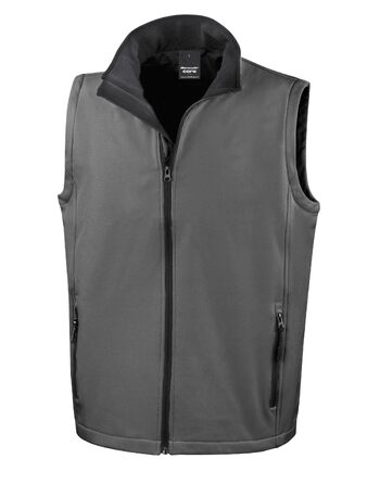 Унісекс жилет Softshell Result R232m для друку, колір Carbon/Nero, розмір M