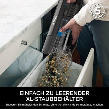 Пилгопоглинач Shark PowerPro бездротовий, акумуляторний, для тварин, алергіків, килимів та твердих поверхонь, з LED-підсвічуванням та гнучким гофрованим всмоктувальним шлангом, Navy Blue, IZ380EU (Срібло та Mauve)